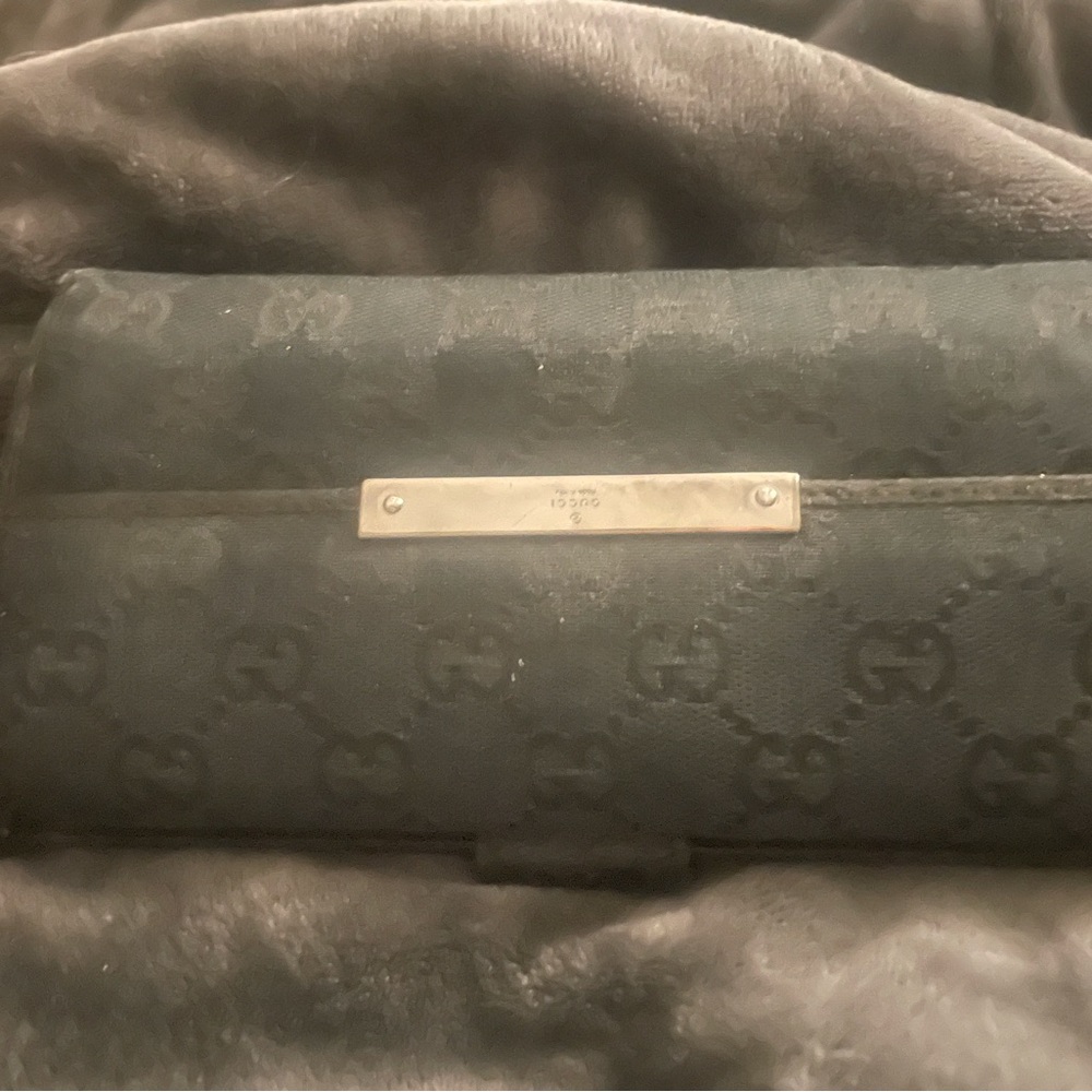 Gucci Black Wallet with Silver Detail
